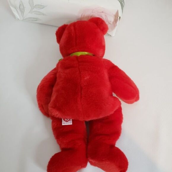 Vintage 1999 Red Ty Beanie Baby Buddy Osito Bear Plush 13" Flag of Mexico - Picture 6 of 10